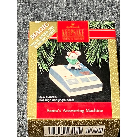 Hallmark Keepsake Santa's Answering Machine Ornament 1992 Magic Light Sound NOS - Picture 1 of 8